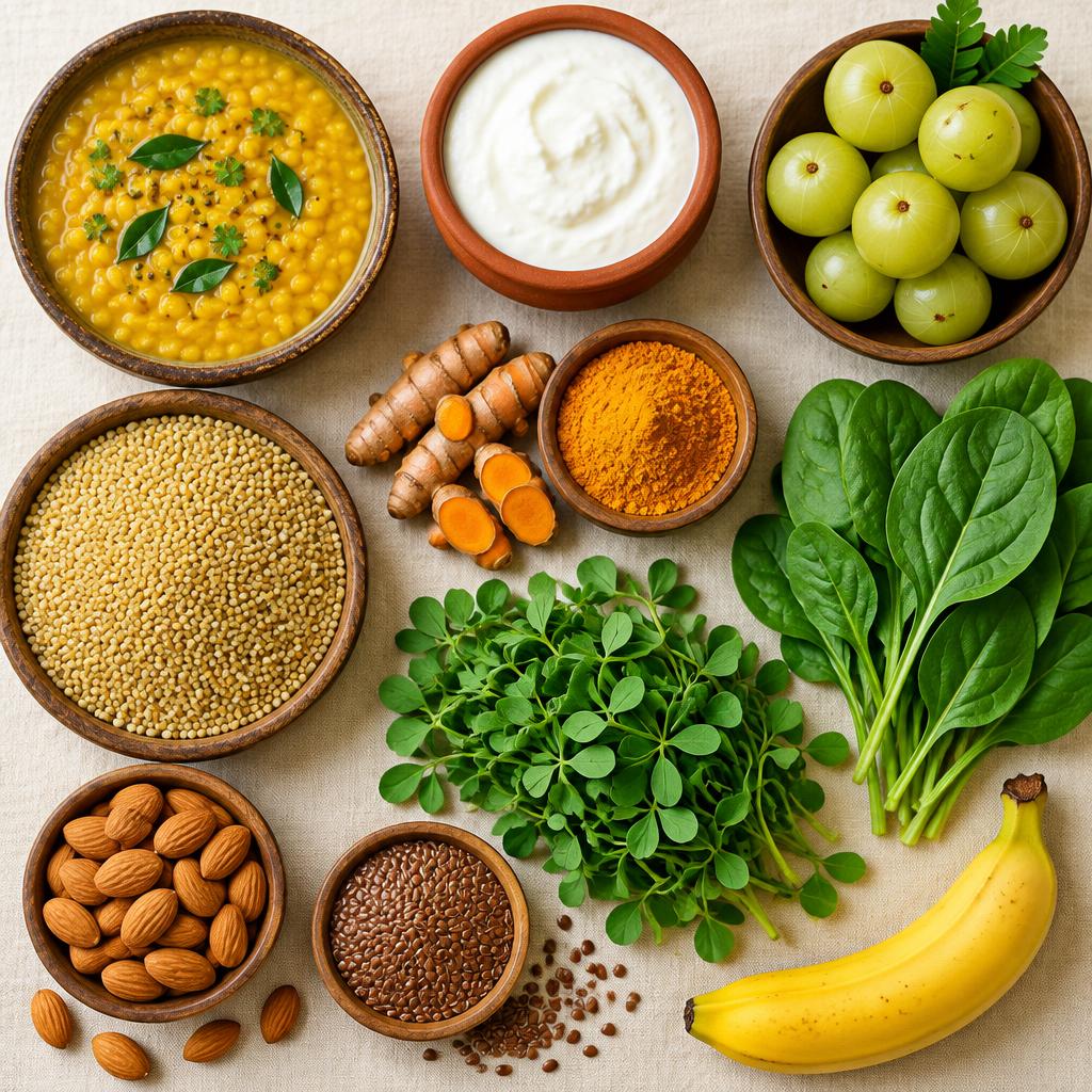 A selection of nourishing everyday Indian foods